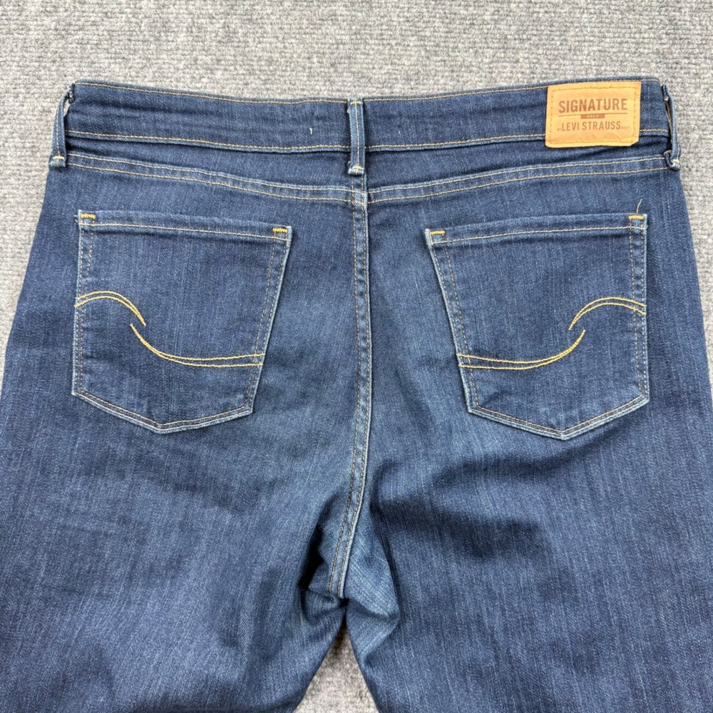 Signature by Levi Strauss Jeans 12M W31 L32 Dark Wash Mid-Rise Bootcut Women's - Picture 8 of 12
